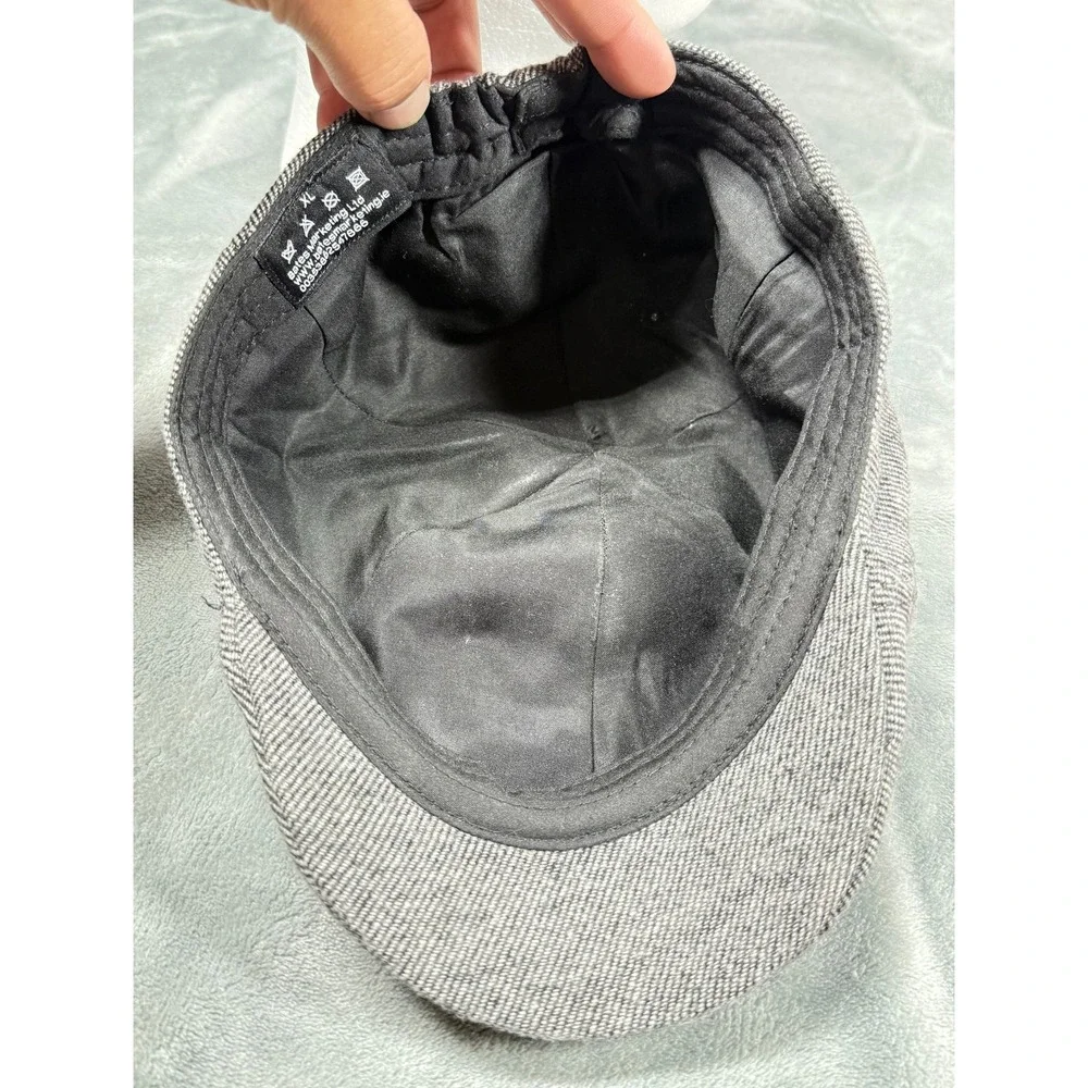 The Brazen Head Dublin 1198 Newsboy Cap Mens XL Gray Herringbone Ireland